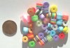 40 6x8mm Acrylic Striped Short Barrel Pastel Mix